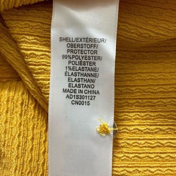 Adrianna Papell textured knit 3/4 bubble sleeves ochre medium new - Picture 5 of 11